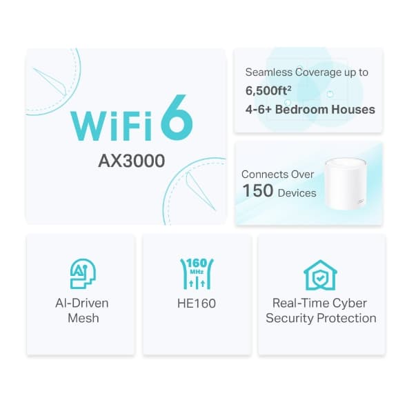 Deco X50 Pack de 1 Mesh TP Link AX3000 Wifi Gigabit